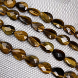 Agate Beads Drop-shaped Tiger Eye Faceted Loose Spacer Beads