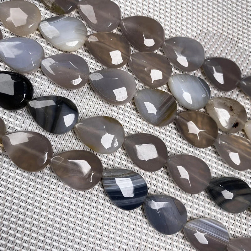 Agate Beads Drop-shaped Tiger Eye Faceted Loose Spacer Beads
