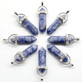 Natural Stone Agates Aventurine Pillar Pendant for Necklaces