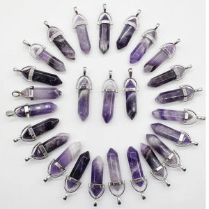 Natural Stone Agates Aventurine Pillar Pendant for Necklaces