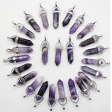 Natural Stone Agates Aventurine Pillar Pendant for Necklaces