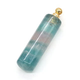 Rose Pink Quartz Perfume Bottle Pendant Column Shape Agate DIY Necklace
