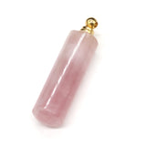 Rose Pink Quartz Perfume Bottle Pendant Column Shape Agate DIY Necklace