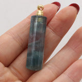 Rose Pink Quartz Perfume Bottle Pendant Column Shape Agate DIY Necklace