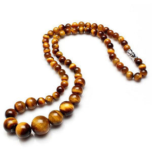 Tiger Eye Beaded Necklace Vintage Style 18 Inches