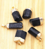 Raw Tourmaline Pendant Necklace Reiki Healing Druzy Jewelry for Women