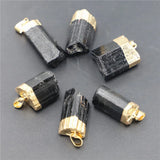 Raw Tourmaline Pendant Necklace Reiki Healing Druzy Jewelry for Women