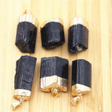 Raw Tourmaline Pendant Necklace Reiki Healing Druzy Jewelry for Women
