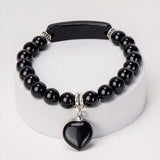 Crystal Bracelets Strand Heart Italian Charm Matching Love Moonstone Jade Summer