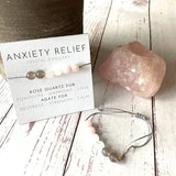 Rose Quartz Crystal Charm Bracelet for Women - Yoga Chakra Reiki Jewelry