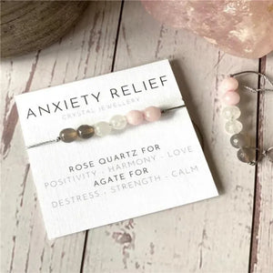 Rose Quartz Crystal Charm Bracelet for Women - Yoga Chakra Reiki Jewelry