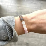 Rose Quartz Crystal Charm Bracelet for Women - Yoga Chakra Reiki Jewelry