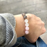 Rose Quartz Crystal Charm Bracelet for Women - Yoga Chakra Reiki Jewelry