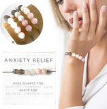 Rose Quartz Crystal Charm Bracelet for Women - Yoga Chakra Reiki Jewelry