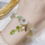 Natural Stone Crystal Flower Agate Bracelet Beads Lucky Bracelet