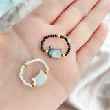 Crystal Cut Pearl Cat Ring for Women Wedding Jewelry