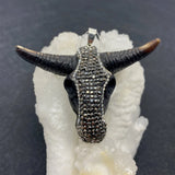 Bull Head Crystal Pendant Necklace Set