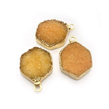 Natural Stone Crystal Pendants Drusy Crystal Charms for DIY Jewelry Making