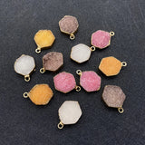 Natural Stone Crystal Pendants Drusy Crystal Charms for DIY Jewelry Making