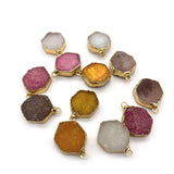 Natural Stone Crystal Pendants Drusy Crystal Charms for DIY Jewelry Making