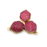 Natural Stone Crystal Pendants Drusy Crystal Charms for DIY Jewelry Making