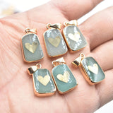 Crystal Pendants Necklace Amethyst Rose Quartz Moon Charm 12pcs