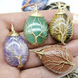 Tree of Life Amethysts Roses Quartz Pendants Set