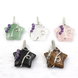 Pink Quartz Crystal Pendant Silver Wire Wrap Healing Jewelry