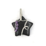 Pink Quartz Crystal Pendant Silver Wire Wrap Healing Jewelry
