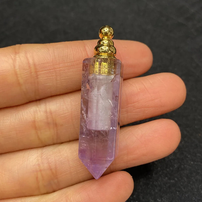 Agate Aromatherapy Perfume Bottle Necklace Charm
