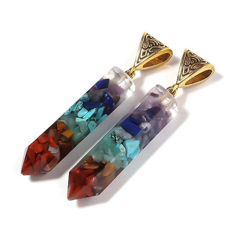 Mixed Charm Point Crystal Pillar Pendants for Jewelry Making