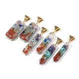 Mixed Charm Point Crystal Pillar Pendants for Jewelry Making