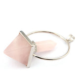 Natural Stone Crystal Pyramid Hexagonal Column Pendant Necklace