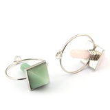Natural Stone Crystal Pyramid Hexagonal Column Pendant Necklace