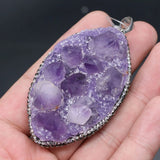 Amethysts Natural Stone Quartz Charm Pendant DIY Jewelry Making Reiki Healing