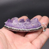 Amethysts Natural Stone Quartz Charm Pendant DIY Jewelry Making Reiki Healing