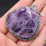 Amethysts Natural Stone Quartz Charm Pendant DIY Jewelry Making Reiki Healing