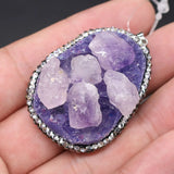 Amethysts Natural Stone Quartz Charm Pendant DIY Jewelry Making Reiki Healing