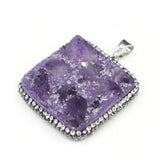 Amethysts Natural Stone Quartz Charm Pendant DIY Jewelry Making Reiki Healing