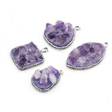 Amethysts Natural Stone Quartz Charm Pendant DIY Jewelry Making Reiki Healing