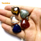 Crystal Quartz Heart pendant Necklace Chakra Stone Jewelry