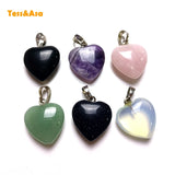 Crystal Quartz Heart pendant Necklace Chakra Stone Jewelry