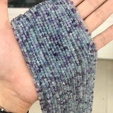 Green Purple Fluorite Seed Beads 2.5mm Faceted Loose Beads
