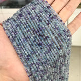 Green Purple Fluorite Seed Beads 2.5mm Faceted Loose Beads