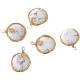 Natural Stone Crystal Round Pendant DIY Earring Necklace Bracelet 1PCS
