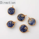 Natural Stone Crystal Round Pendant DIY Earring Necklace Bracelet 1PCS