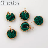 Natural Stone Crystal Round Pendant DIY Earring Necklace Bracelet 1PCS