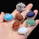 Natural Stone Crystal Spar Agate Multilayer Necklace Bracelet Clasp