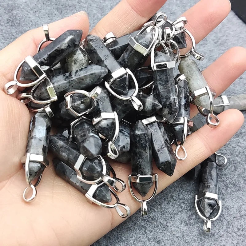 Spectrolite Crystal Pendant for DIY Jewelry Making