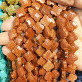 Tiger Eye Aventurine Loose Beads 14mm Four Leaf Clover DIY Bracelet Necklace
